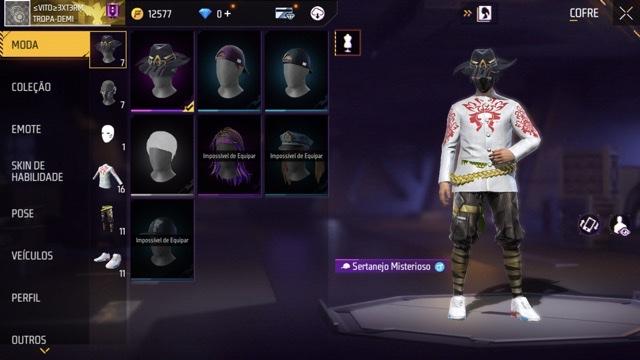 Combinação Braba Combinação de Roupas e Skins Free Fire Mania