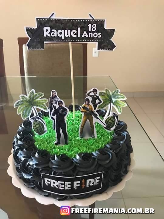 Topo de bolo free fire masculino