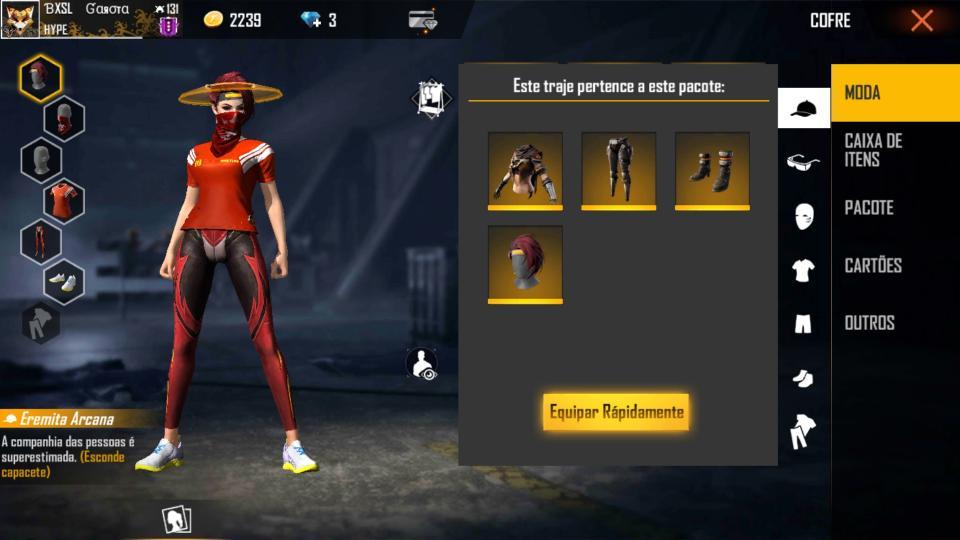 SKIN X1 DOS CRIAS, Combinação de Roupas e Skins