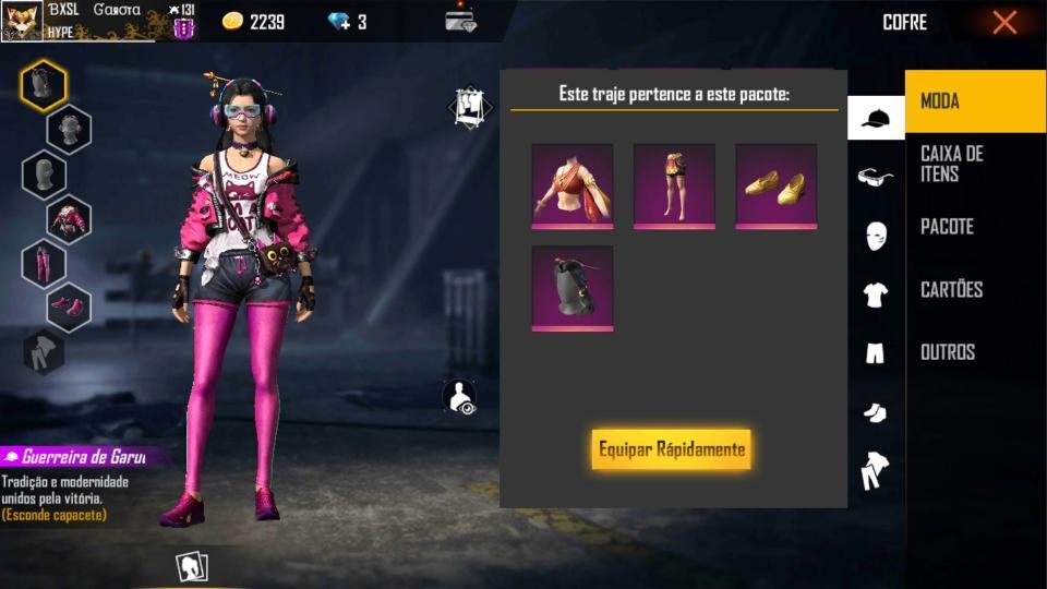 Skinzinha Top, Combinação de Roupas e Skins