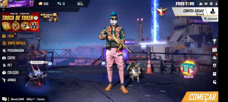 Garena Free Fire - Esse é pra quem não abre mão do outfit nem na hora de  subir capa! 🥵 Códigos Quentes tá na área com Conjunto e Mochila Playba,  curtiram? 😎