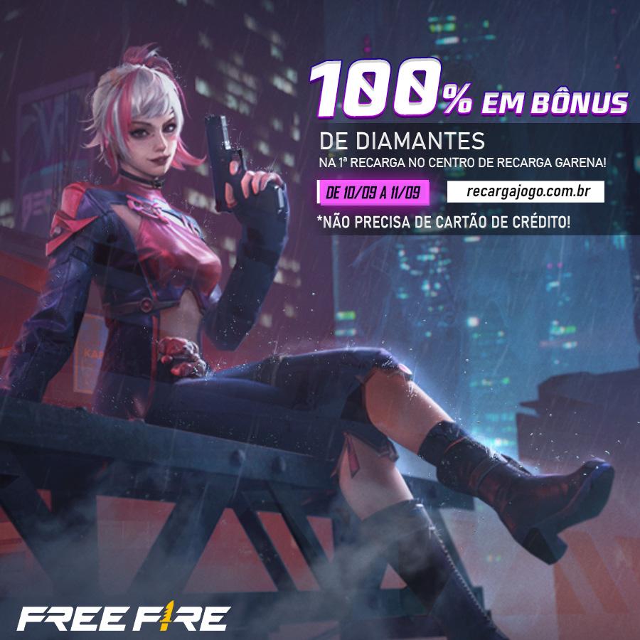 100% DE BÔNUS DE DIAMANTES NO EVENTO DE RECARGA FREE FIRE! - SEMPRE FREE  FIRE