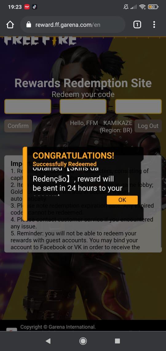 Code reward.ff.garena.com Free Fire