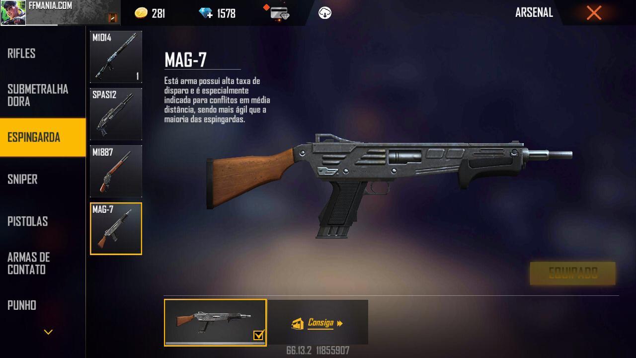 Free Fire: Atualização OB26 adiciona Mag-7 e traz novo