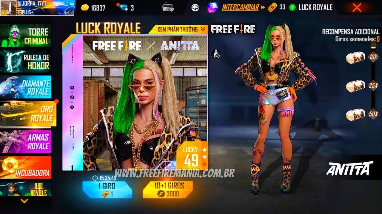 O papel do Free Fire na fase gamer de Anitta