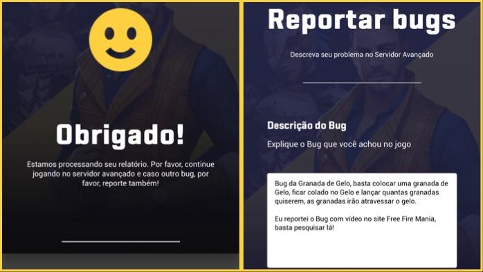 Bugs Servidor Avançado Free Fire