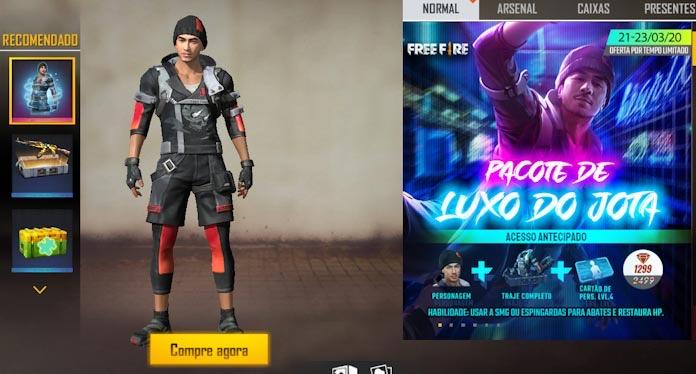 Jota Luxury Package Available At The Free Fire Store In Brazil Free Fire Mania