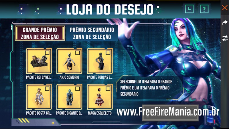 Free Fire: Loja do Desejo traz Conjunto Ciborgue Azul, free fire