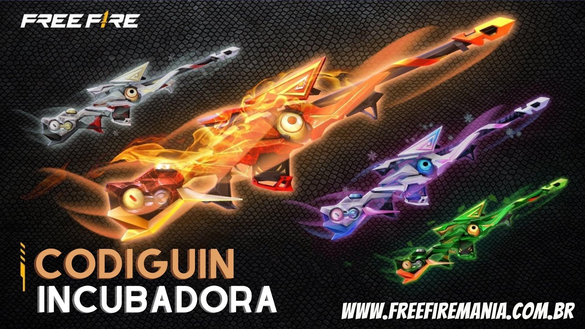 Novo Codiguin FF da Incubadora! Saiba + no site Free Fire Club