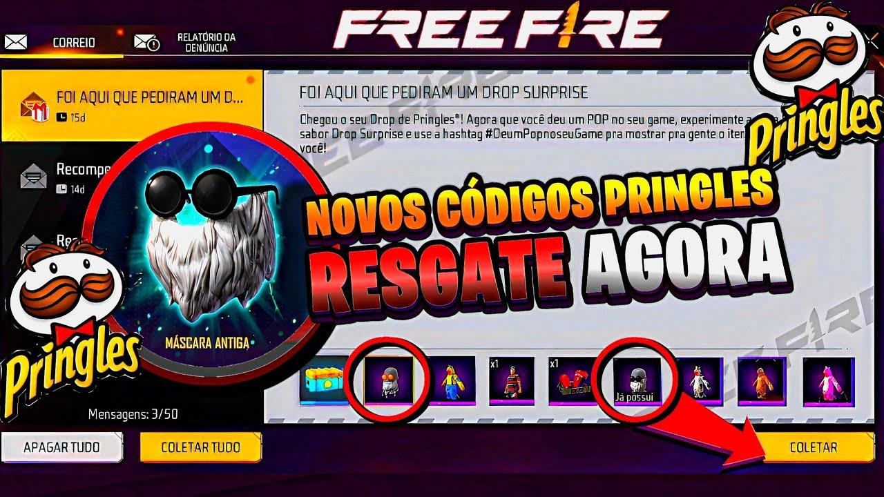 Codiguin FF  200 códigos Free Fire liberados pela Pringles; Resgate agora!