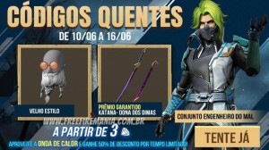 FINALMENTE!! RESGATE AS NOVAS SKINS DE GRAÇA? EVENTO DEMON SLAYER, NOVO  CODIGUIN E MAIS - FREE FIRE 