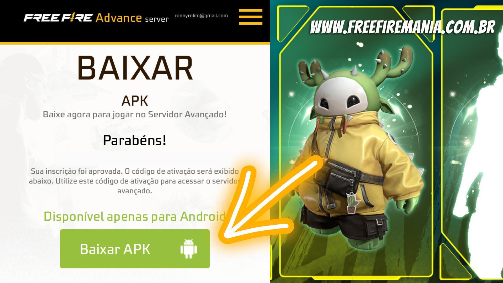 Servidor Avançado Free Fire APK Download 2023 grátis para Android