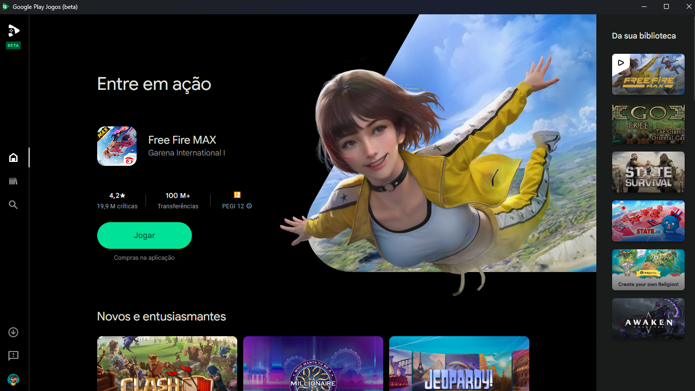 Versão beta do Google Play Games para PC chega ao Brasil e mais países