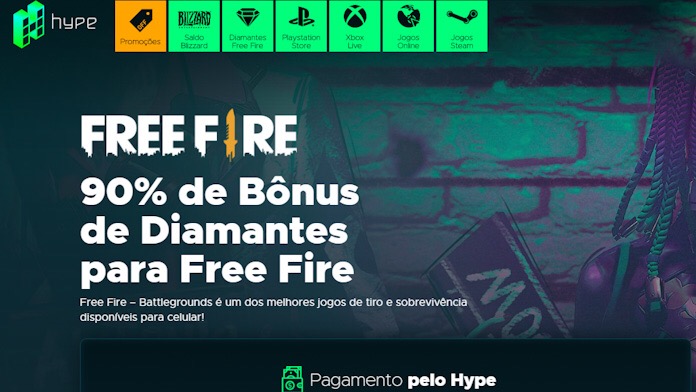 RECARGA PELO HYPE GAMES. COLOCAR DIAMANTES NO FREE FIRE PELO HYPE