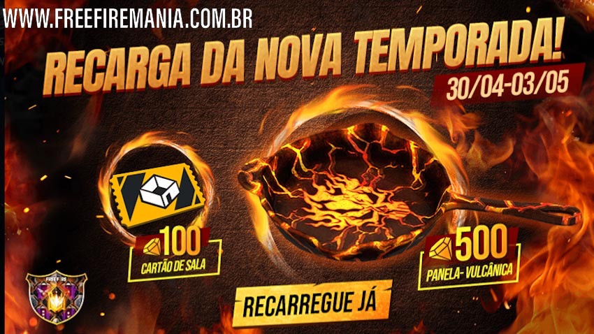 Free Fire: novo evento de recarga de diamantes traz skin Panela Vulcânica, free  fire