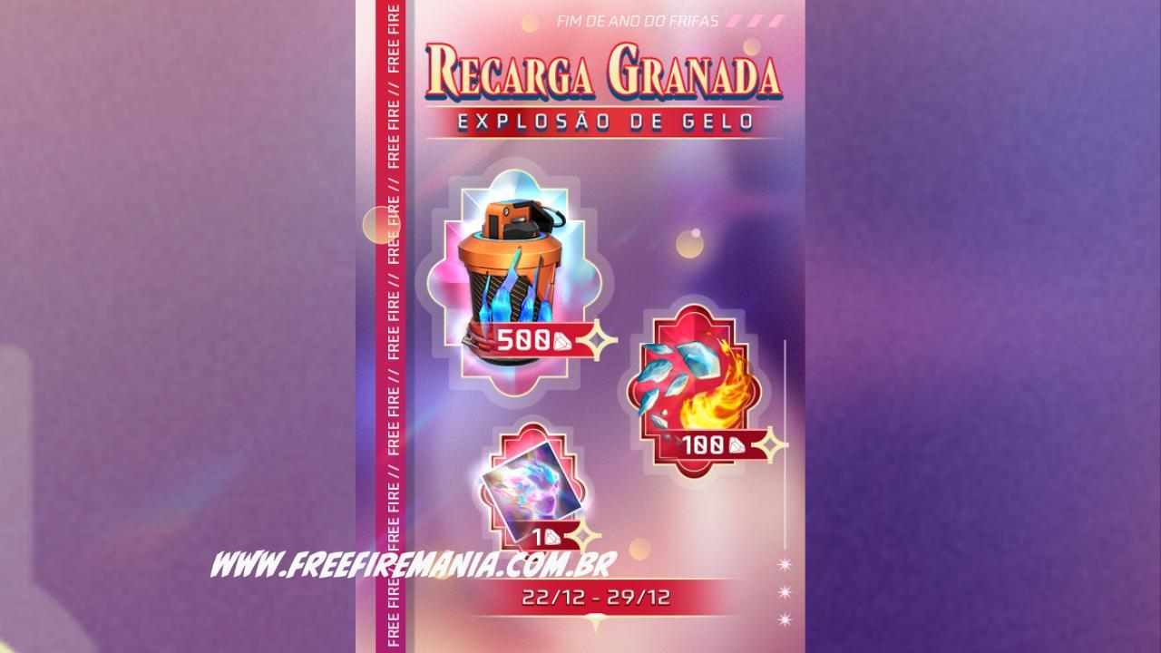 Recarga Free Fire: 6 de agosto (2022); recompensa Granada - Universo  Fragmentado em 2023